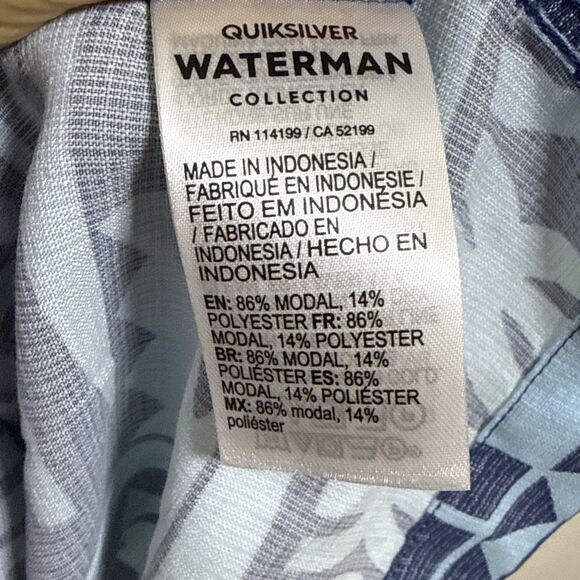 Quicksilver Men's Waterman Comfort Fit Shirt  Modal Blend Size XL Surf Hawaiian - Picture 6 of 7